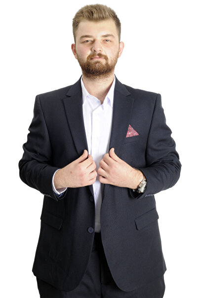 ModeXL Large Size Men's Suit Line 23023 Navy Blue