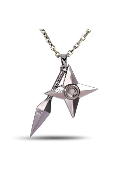 Acousticworld Gri Mızrak Naruto Anime Metal Zincirli Ikili Kolye Action Figure