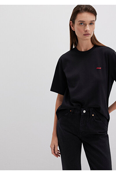 Mavi Schwarzes T-Shirt mit Logo-Print, lockere Passform 1612122-900