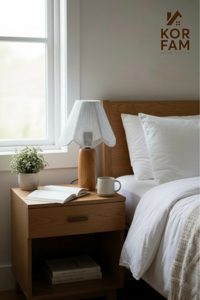 KorFam Rosalinda Lampshade - Wicker Handmade Bohemian Flower Shaped Rustic Lampshade with Wooden Legs