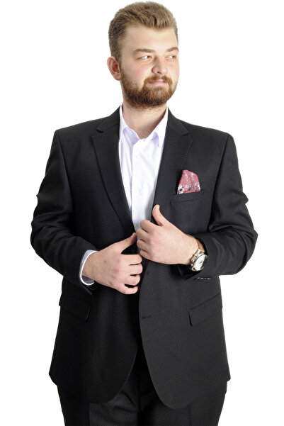 ModeXL Ανδρικό κοστούμι μεγάλου μεγέθους Line 23023 Μαύρο