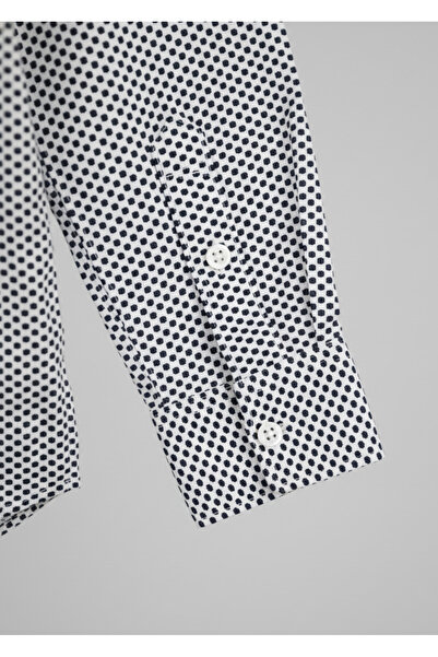 YusGos Men's Regular Fit Regular Collar Long Sleeve Easy Iron Dotted Premium Cotton Shirt Black L