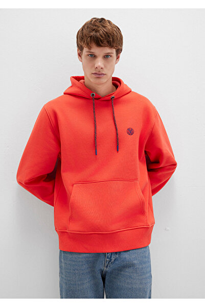 Mavi Logo Embroidered Hooded Red Sweatshirt 065809 -70481