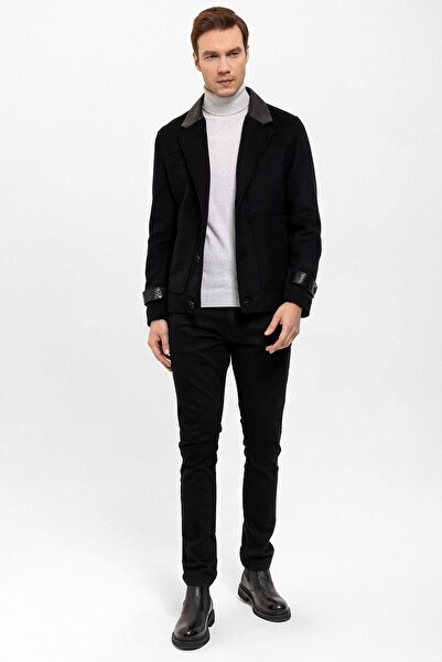 Deriderim Black Lupan Stamp Fabric Men's Jacket