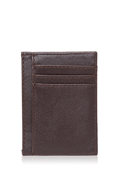 Mavi Seal Logo Brown Card Holder 091863-70230