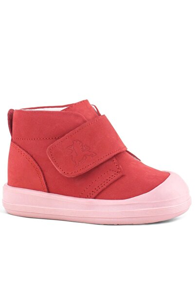 Rakerplus Yoohoo Genuine Leather Pomegranate Flower Pink Velcro Baby Girl Boots