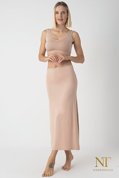 NT Underwear Εσωτερική επένδυση μακριάς φούστας από μπαμπού, Maxi Jupon – Φυσικό ύφασμα, Μοντέρνα Σχεδίαση.