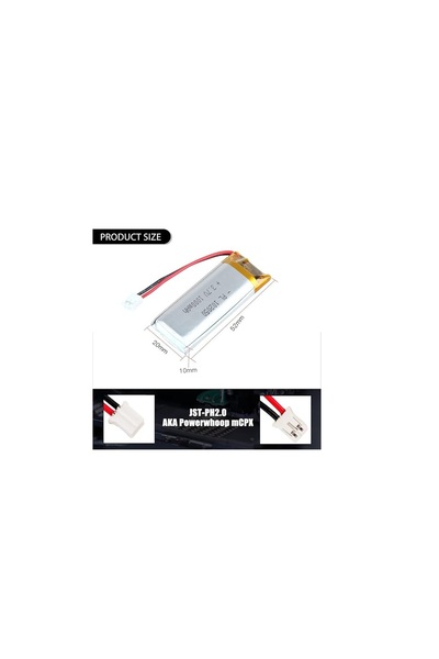 YDL Rechargeable Lithium Polymer Ion Battery 3.7V 1000mAh 102050 with JST PH2.0mm Connector