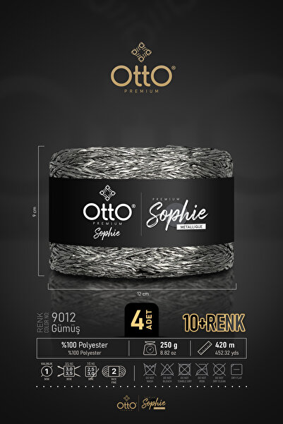 Otto Premium Sophie Metallic - Silver - 4 Pack - 1Mm/250Gr/420M - Shiny Twist...