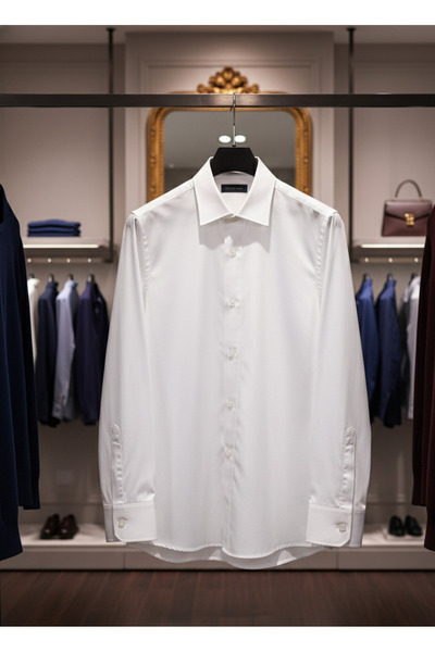 YusGos Men's Classic Regular Fit Regular Collar Long Sleeve Easy Iron Cotton Shirt