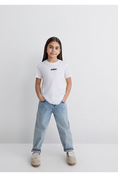 Mavi Miav Printed White T-Shirt Regular Fit / Normal Cut 66332620