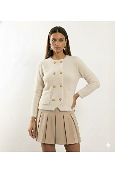 salome butik Gold Button Detail Yumoş Jacket