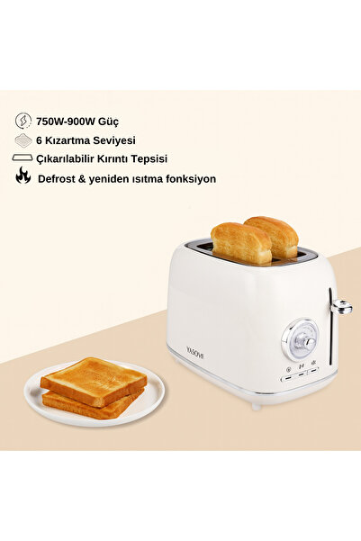 Yasomi YK-688T Retro Mavi İki Dilim Ekmek Kızartma Makinesi