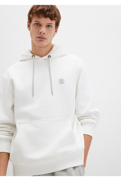 Mavi Білий світшот з вишитим логотипом з капюшоном 065809-34519