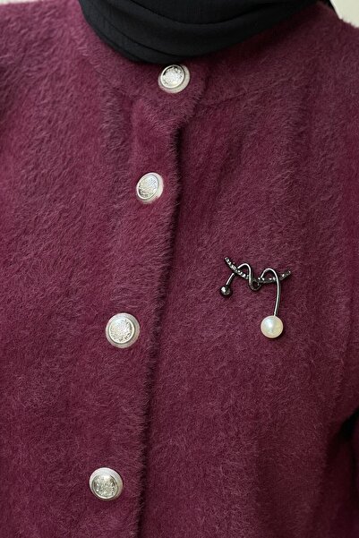 Nuss Basic Angora Cardigan with Front Snaps