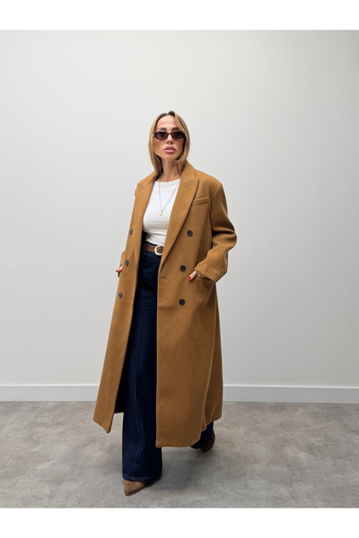 Maldia Shop Women's Premium Shoulder Pad Piece Armonde Tan Coat