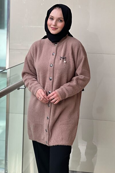 Nuss Basic Angora Cardigan with Front Snaps