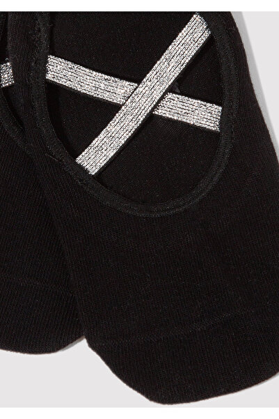 Mavi Tape Detailed Black Ballerina Socks 198255-900