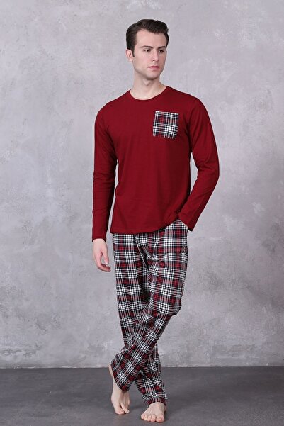 Lunaberry Σετ ανδρικές πιτζάμες Eid γαμπρού καρό, μακρυμάνικο, με τσέπες, επο...