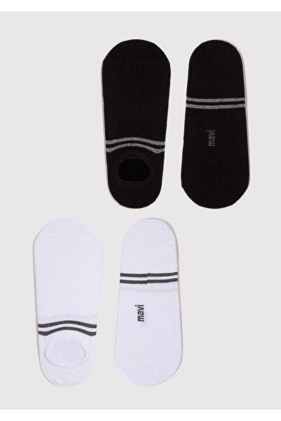 Mavi 2-Piece Black and White Bootie Socks 092593-900