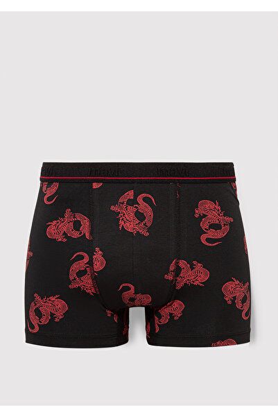 Mavi Schwarze Boxershorts mit Drachenmuster 0910084-900