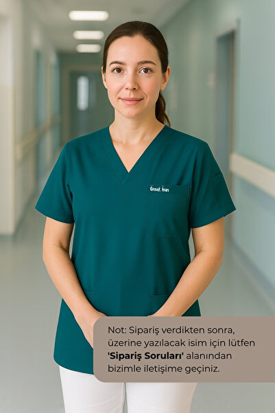 mirach Kişiye Özel İsim Yazılı Hediyelik Doktor Hemşire Scrubs Tekniker Medik...