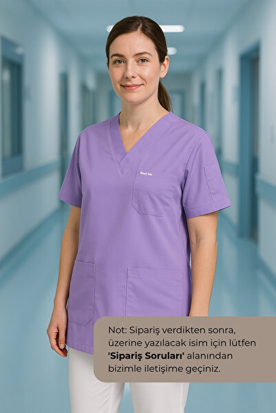 mirach Kişiye Özel İsim Yazılı Hediyelik Doktor Hemşire Scrubs Tekniker Medik...