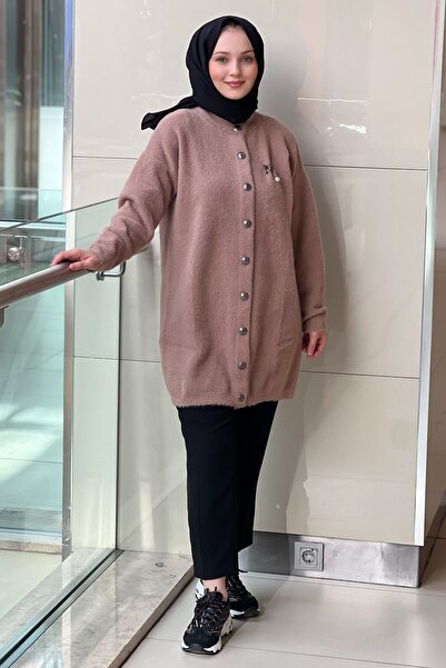 Nuss Basic Angora Cardigan with Front Snaps