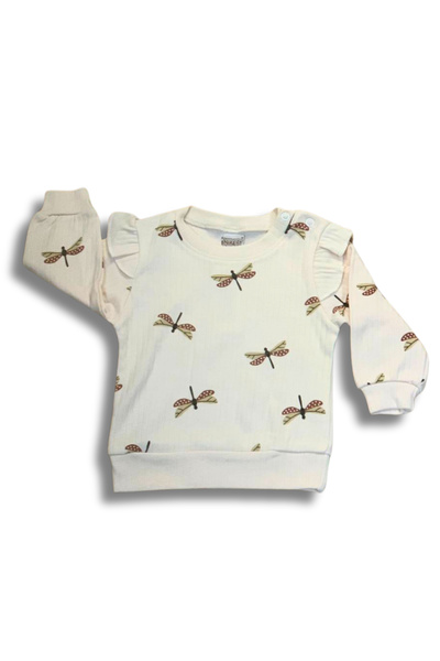 YusGos Yusufcuk Printed Flounce Sleeve Monthly Baby Girl Set Brown 0-6 Months