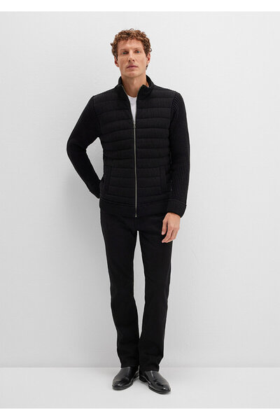 Mavi Μαύρη πλεκτή ζακέτα με φερμουάρ Slim Fit / Slim Fit 070697 -900