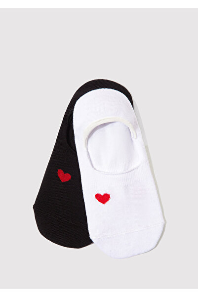 Mavi Heart Printed Set of 2 Ballerina Socks1910336-900
