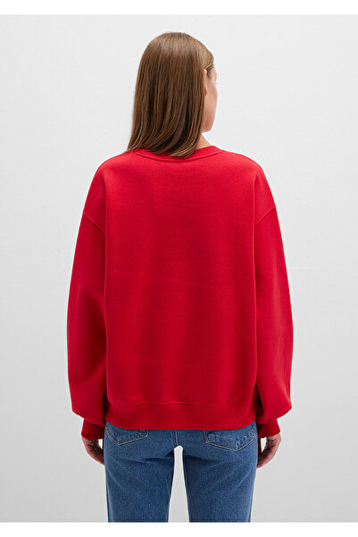 Mavi Rotes Basic-Sweatshirt mit Rundhalsausschnitt 1610198-80791