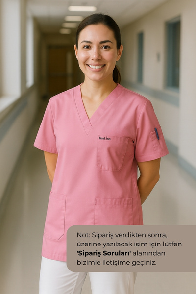 mirach Kişiye Özel İsim Yazılı Hediyelik Doktor Hemşire Scrubs Tekniker Medik...