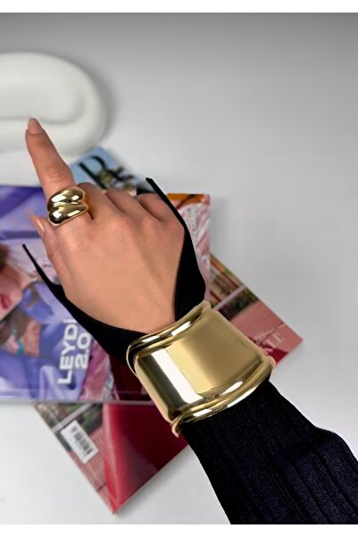 Xui Trend Marka Tiffany Model Gold Altın Renk Kalın Kelepçe Bilezik -Ayarlana...