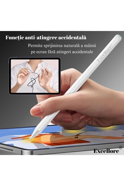 Excellore Stylus Pen compatible with iPad (2018–2024) palm touch rejection, magnetic charging