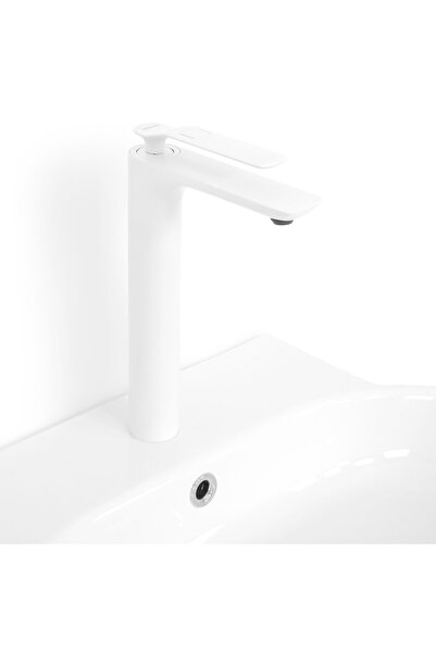 Maison Mex Tall washbasin mixer, MOONI, L.13.7 H.28.8 cm, white
