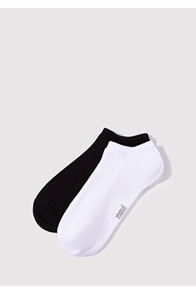 Mavi Set of 2 Black and White Booties Socks 198017-620