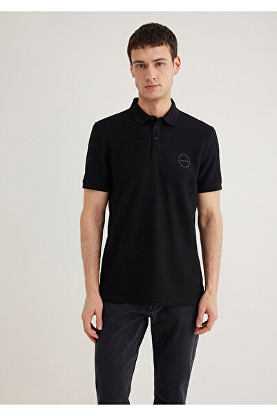 Mavi Μπλουζάκι με υφή μαύρο Polo Slim Fit 0610305 -900