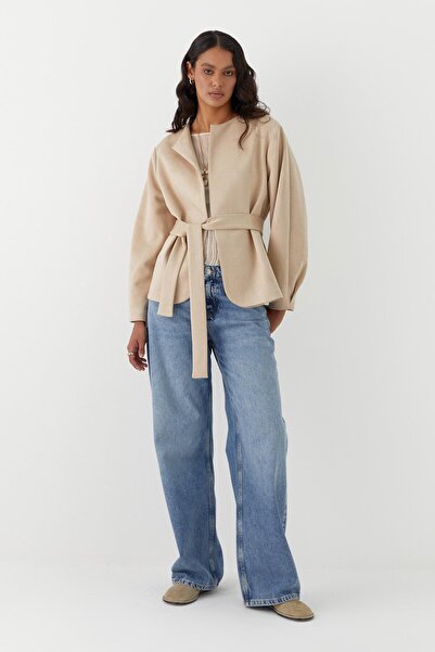 MARKALİSTE Suede Jacket Beige