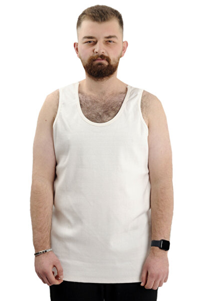 ModeXL Men's Sleeveless Tank Top XL Large Size - Mode 6341 Ecru