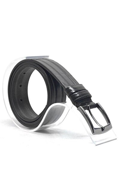 Raker Rakerplus Curea clasică pentru băiat, din piele naturală, neagră