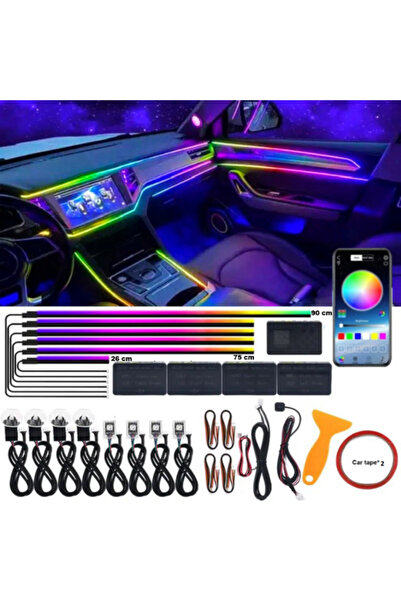 PARADOX SINCE 1992 Symphony Rainbow Ambient LED Lights 18 in 1 Car Interior Dashboard, Doors, Handles, Floor Bluetooth
