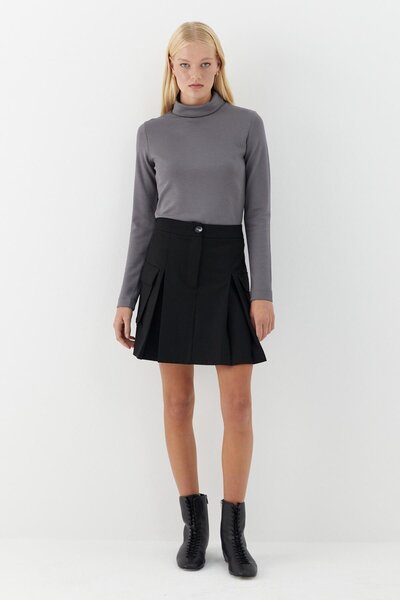 MARKALİSTE Γκρι μπλούζα με ψηλό λαιμό