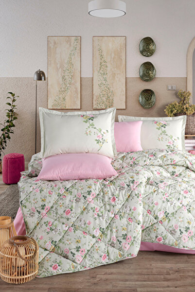 Clasy Ranforce 100% Cotton Double Quilt Set Elara V1 Sage Color