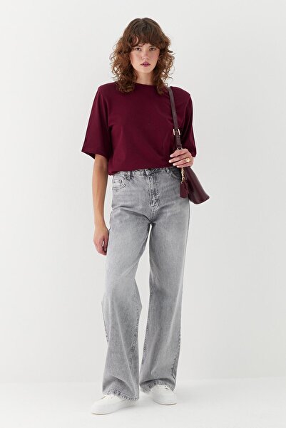 MARKALİSTE Μισό μανίκι βάτα τμχ Μπλουζάκι Βουργουνδίας