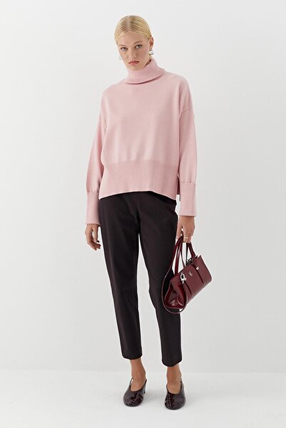 MARKALİSTE Basic High Neck Knit Sweater Pink