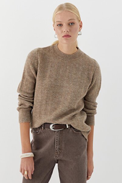 MARKALİSTE Round Neck Knitwear Sweater Brown