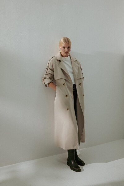 MARKALİSTE Двобортний довгий тренч