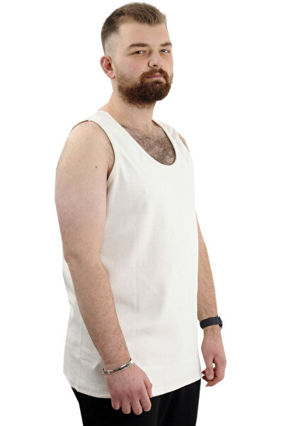 ModeXL Men's Sleeveless Tank Top XL Large Size - Mode 6341 Ecru