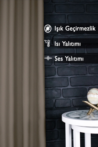 ÖZENEV Evine Özen Blackout Işık Geçirmez Fon Perde V-25 Bej Pilesiz Ekstraforlu Karartma Güneşlik